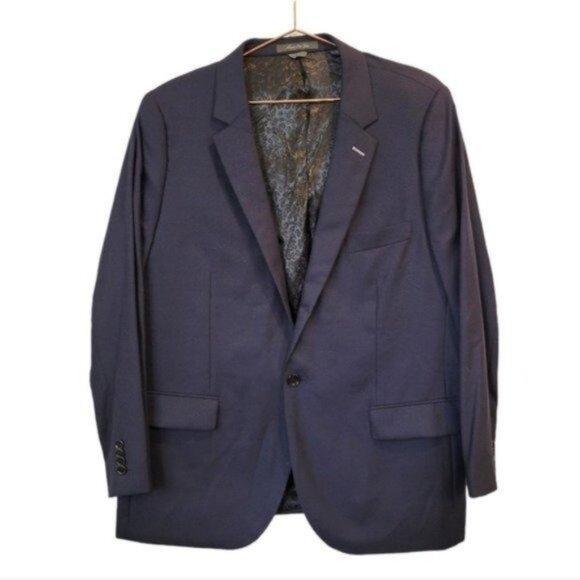 Indochino Other - Indochino | Mens Wool Cashmere 1 Button Front Sports Coat Blazer Jacket Navy